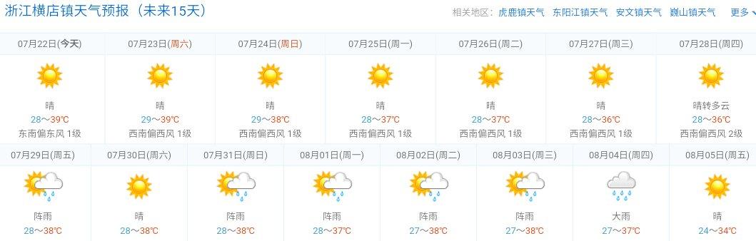 横店天气预报-横店天气预报天气30天